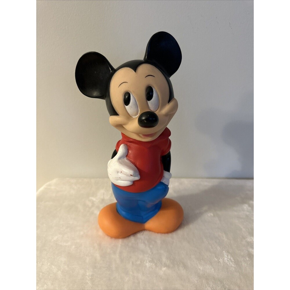 Mickey Mouse Piggy Bank Vintage 1970s Plastic Vinyl Coin Slot Walt Disney ILLCO